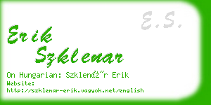 erik szklenar business card